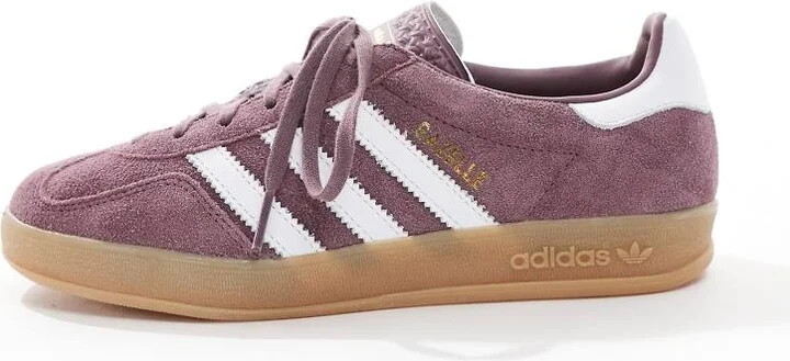 adidas Originals Gazelle Indoor sneakers in dark purple and white - Image 4