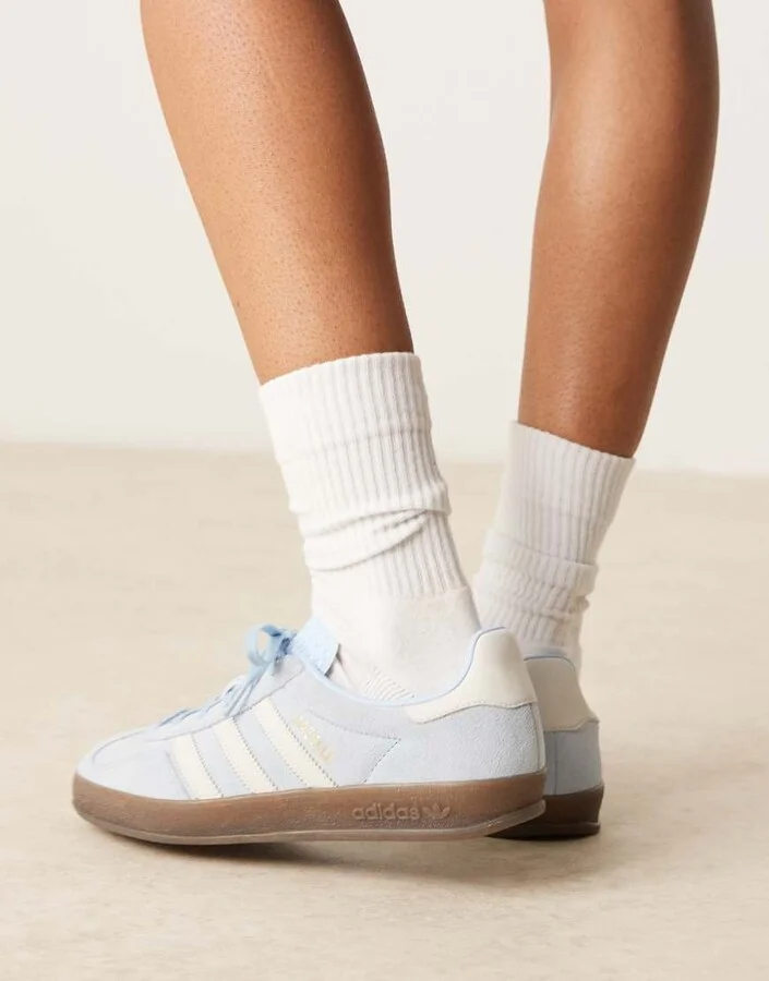 adidas Originals Gazelle Indoor sneakers in light blue - Image 3