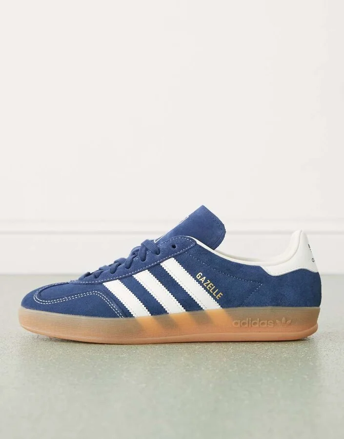 adidas Originals Gazelle Indoor sneakers in navy and white - Image 2
