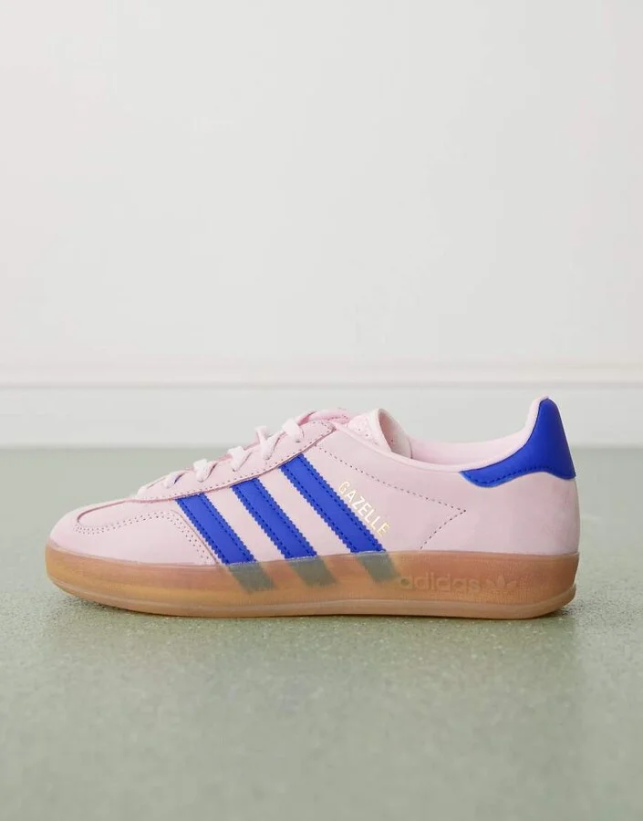 adidas Originals Gazelle Indoor sneakers in pink and blue - Image 2
