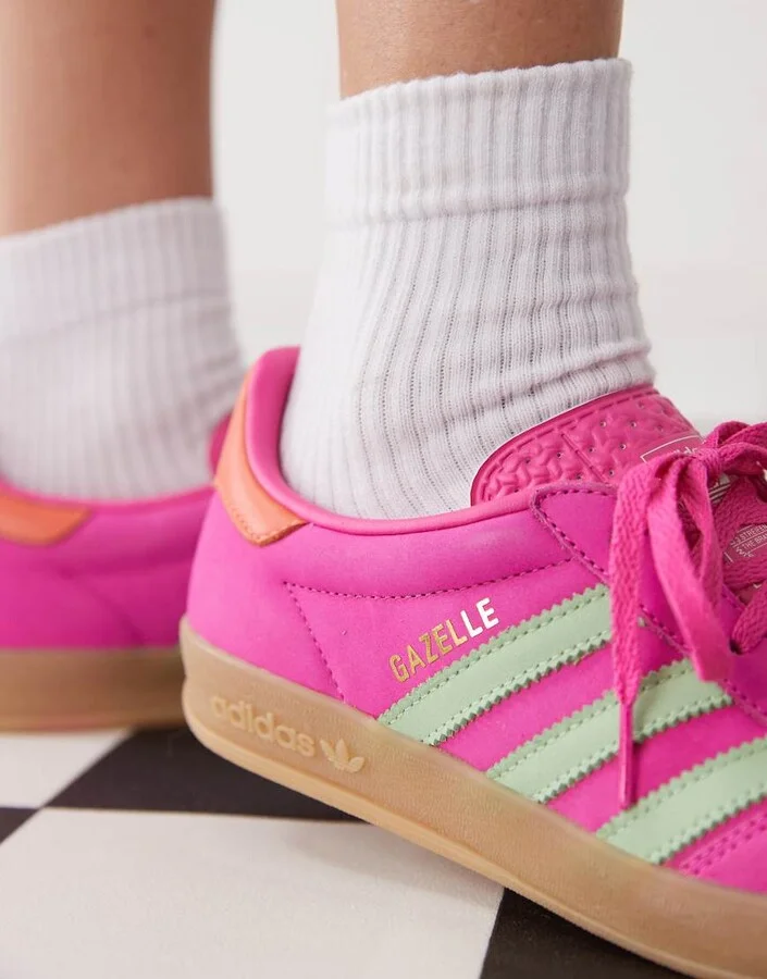 adidas Originals Gazelle Indoor sneakers in purple and teal - Image 3