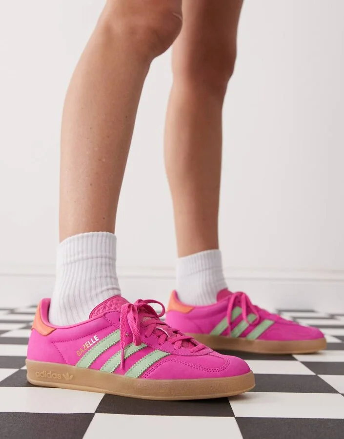 adidas Originals Gazelle Indoor sneakers in purple and teal