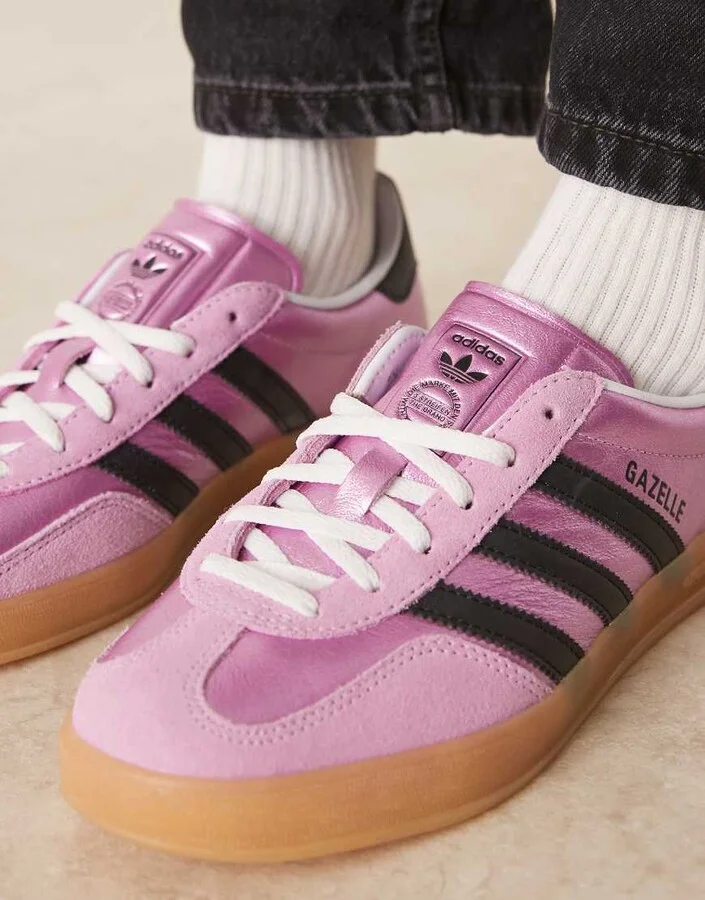 adidas Originals Gazelle Indoor sneakers in purple metallic - Image 4