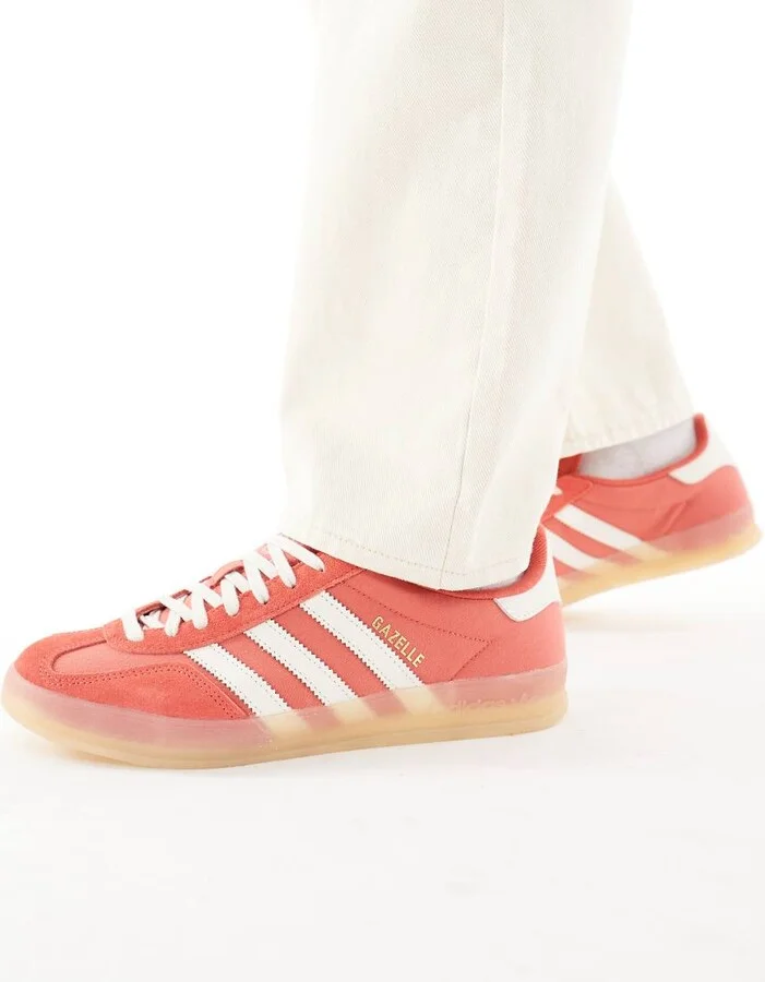 adidas Originals Gazelle Indoor sneakers in red and gray