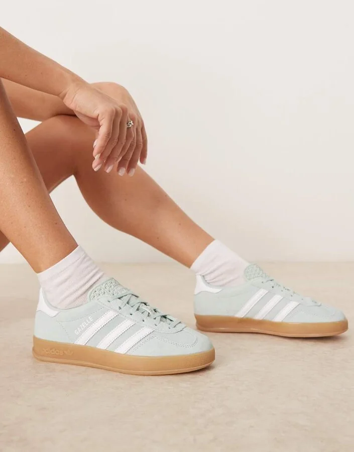 adidas Originals Gazelle indoor sneakers in sage green - Image 4
