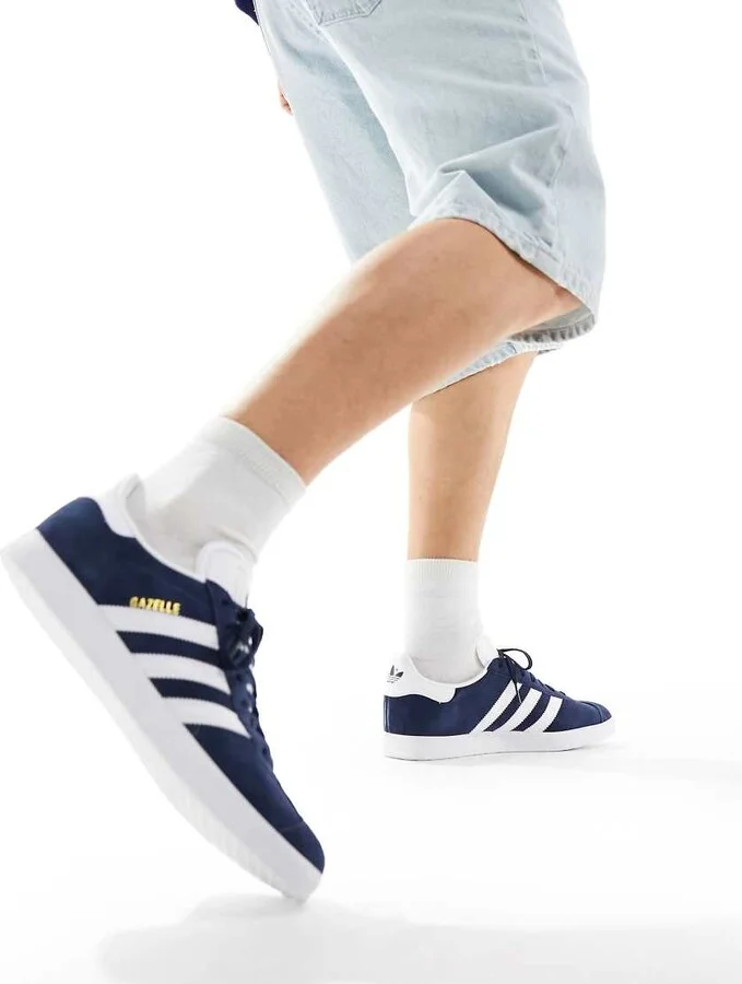 adidas Originals Gazelle sneakers in navy - Image 4