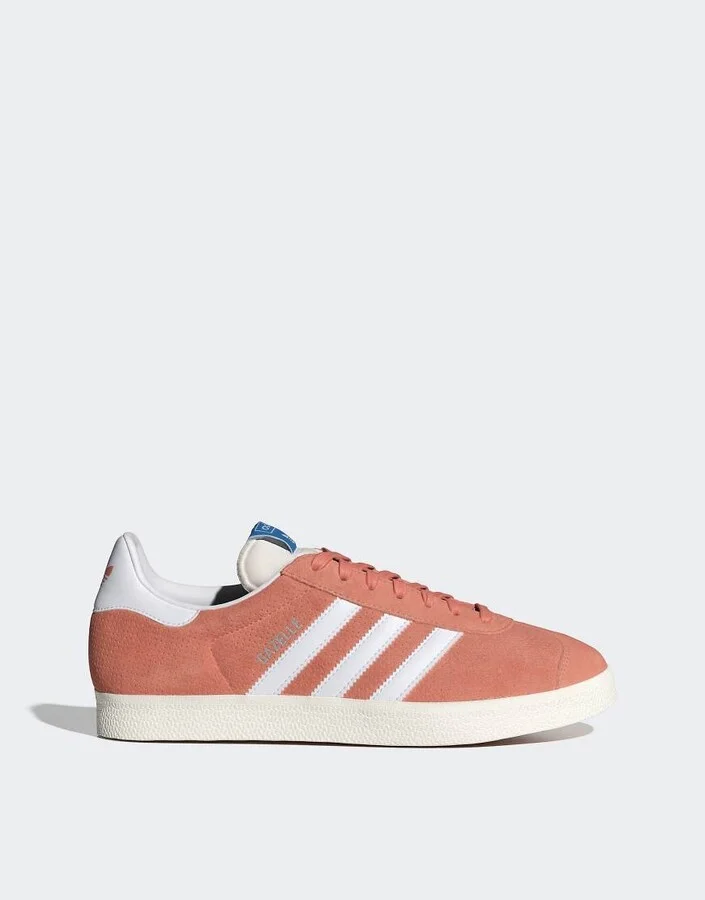 adidas Originals Gazelle sneakers in peach and white