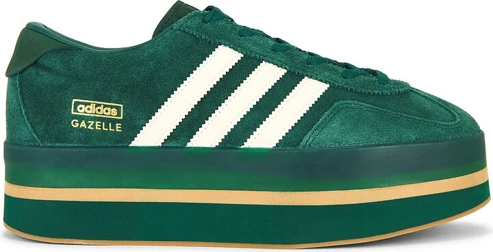 adidas Originals Gazelle Stack Sneaker in Dark Green