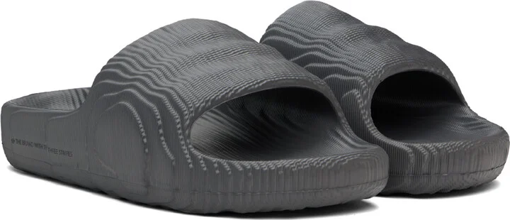 adidas Originals Gray Adilette 22 Pool Slides - Image 4