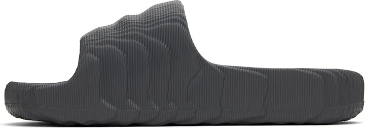 adidas Originals Gray Adilette 22 Pool Slides - Image 3