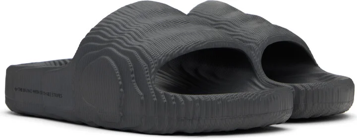 adidas Originals Gray Adilette 22 Pool Slides - Image 4