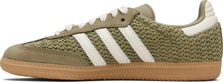 adidas Originals Green & Off-White Samba OG Sneakers - Image 3