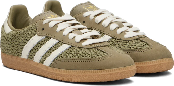 adidas Originals Green & Off-White Samba OG Sneakers - Image 4