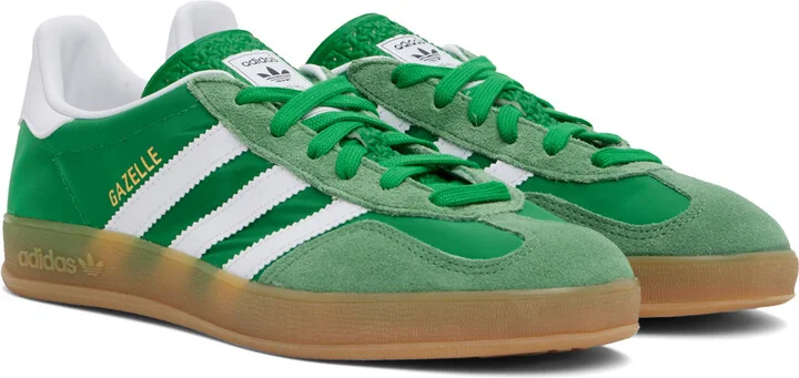 adidas Originals Green & White Gazelle Indoor Sneakers - Image 4