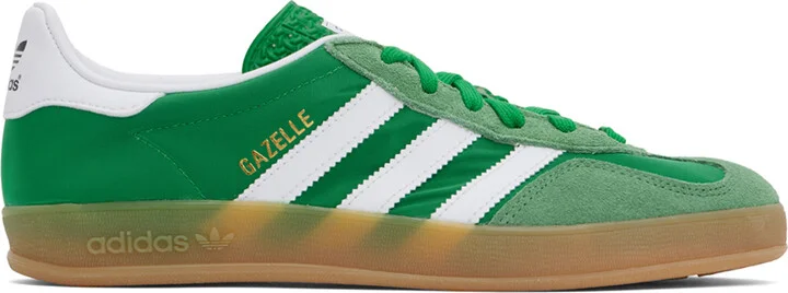 adidas Originals Green & White Gazelle Indoor Sneakers