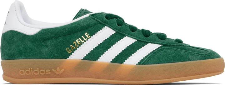 adidas Originals Green & White Gazelle Indoor Sneakers
