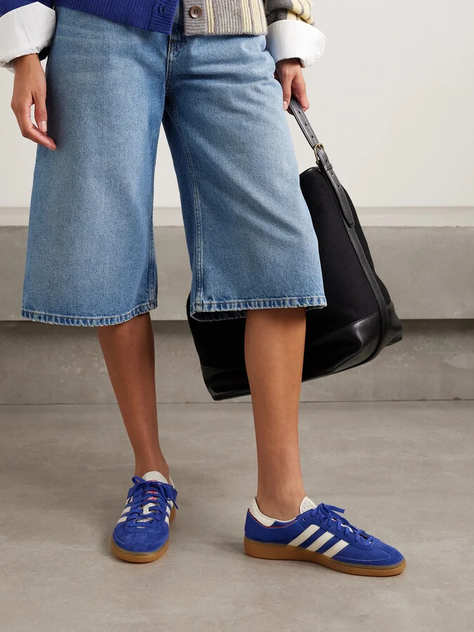 adidas Originals - Handball Cup Spezial Rubber-trimmed Suede And Leather Sneakers - Blue - Image 2