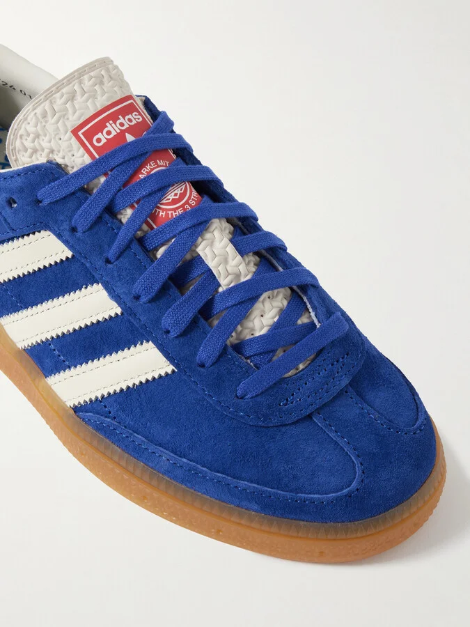 adidas Originals - Handball Cup Spezial Rubber-trimmed Suede And Leather Sneakers - Blue - Image 4