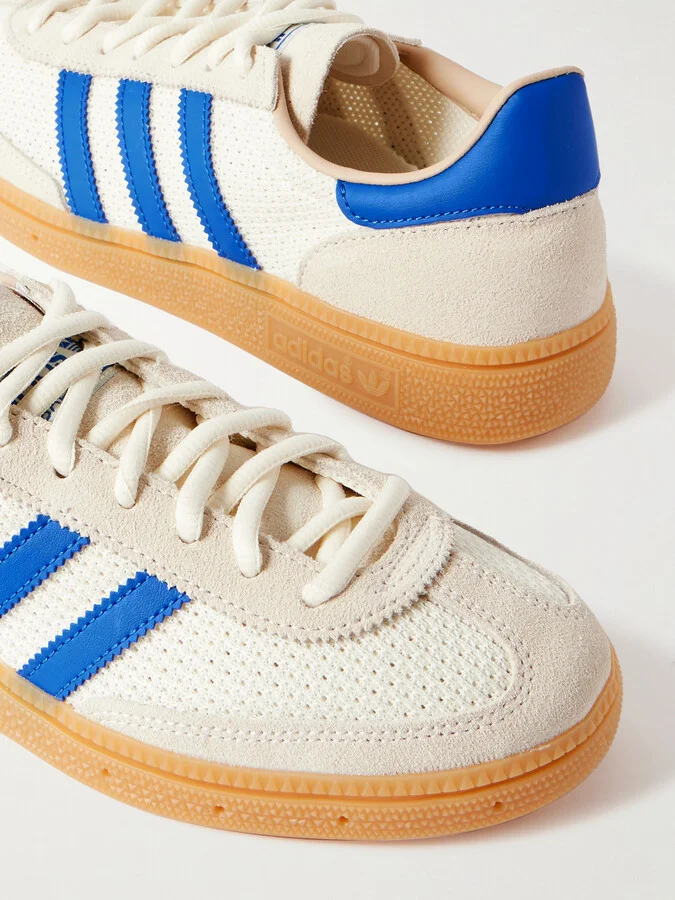 adidas Originals - Handball Spezial Leather-trimmed Mesh And Suede Sneakers - Cream - Image 4
