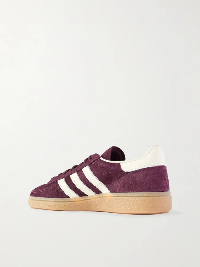 adidas Originals - Handball Spezial Leather-trimmed Suede Sneakers - Burgundy - Image 3