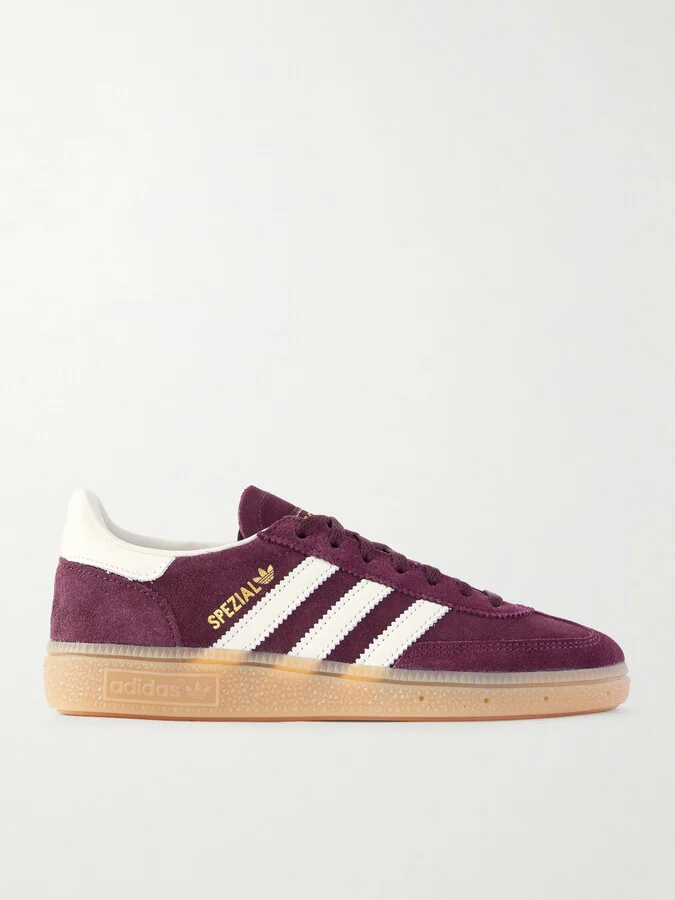 adidas Originals - Handball Spezial Leather-trimmed Suede Sneakers - Burgundy