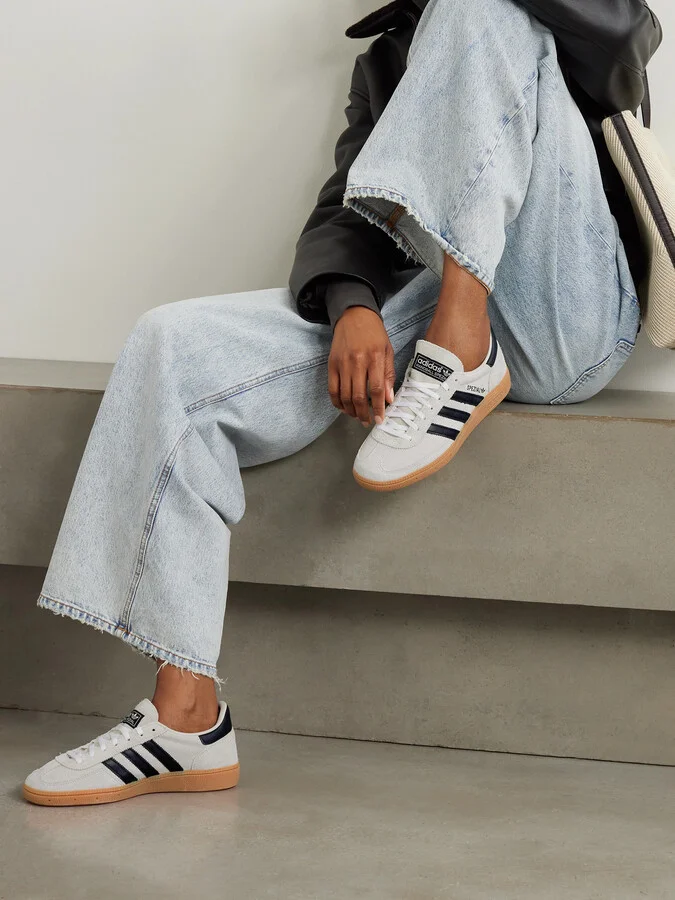 adidas Originals - Handball Spezial Leather-trimmed Suede Sneakers - Gray - Image 2