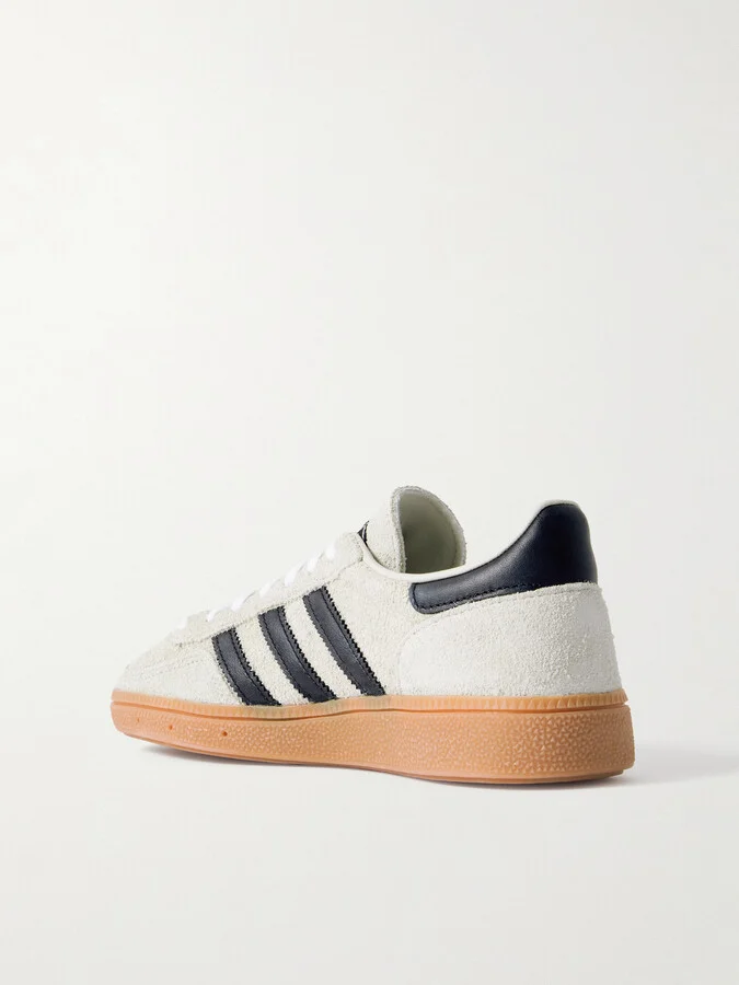 adidas Originals - Handball Spezial Leather-trimmed Suede Sneakers - Gray - Image 3