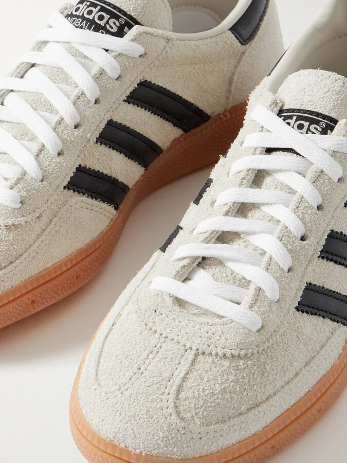 adidas Originals - Handball Spezial Leather-trimmed Suede Sneakers - Gray - Image 4