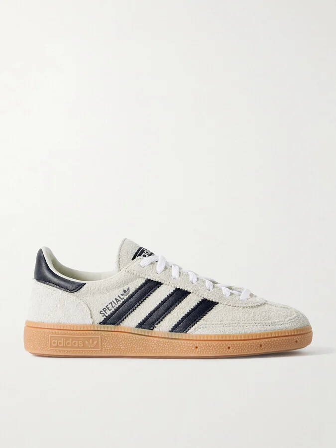 adidas Originals - Handball Spezial Leather-trimmed Suede Sneakers - Gray