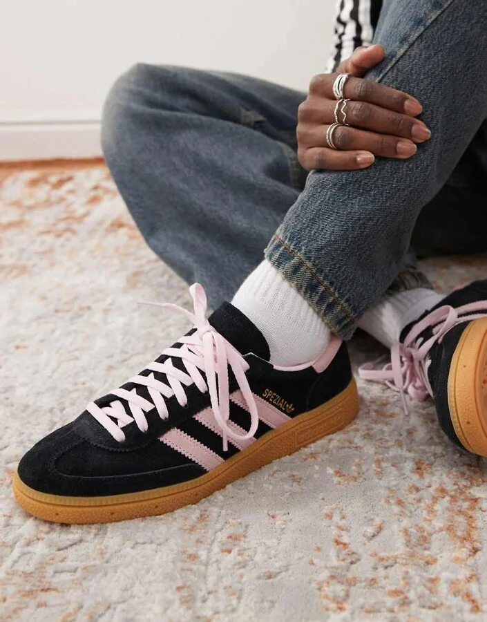 adidas Originals Handball Spezial sneakers in black and pink