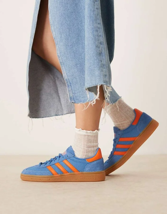 adidas Originals Handball Spezial sneakers in blue and orange