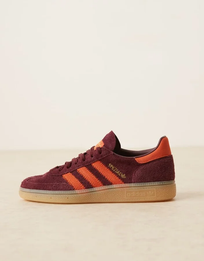 adidas Originals Handball Spezial sneakers in burgundy and orange - Image 2