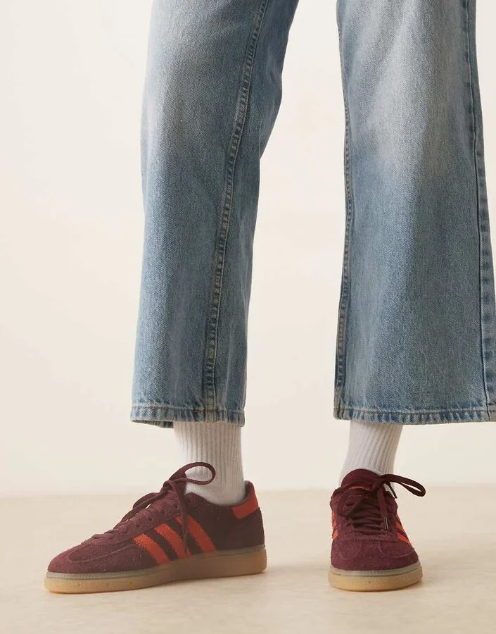 adidas Originals Handball Spezial sneakers in burgundy and orange - Image 4