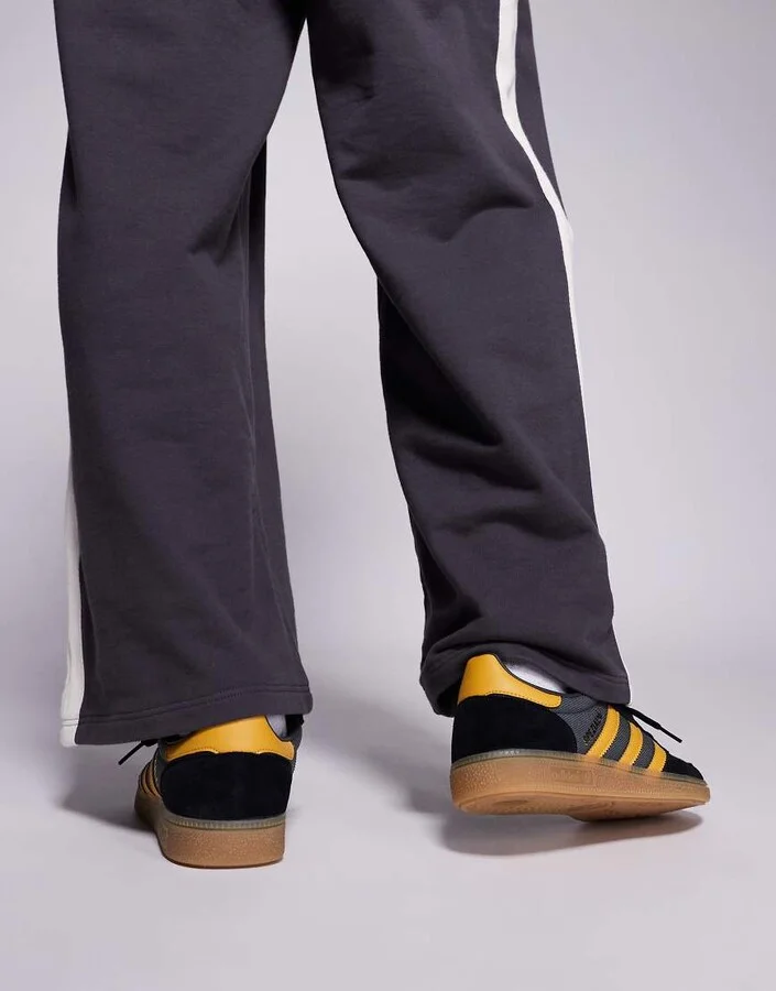 adidas Originals Handball Spezial sneakers in dark gray and yellow - Image 3