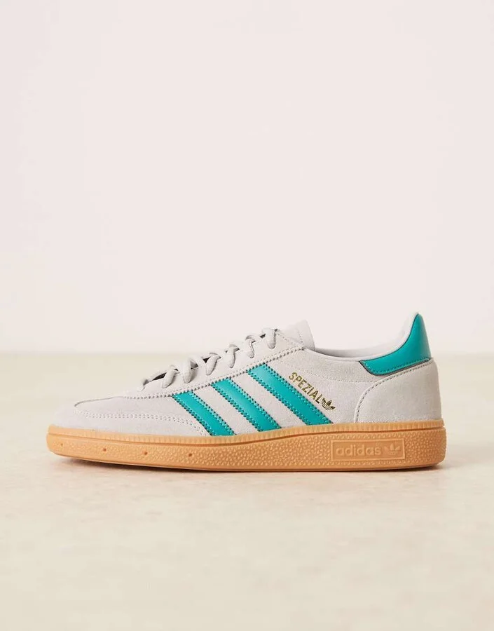 adidas Originals Handball Spezial sneakers in gray and turquoise - Image 2