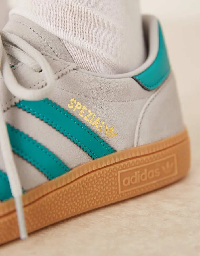 adidas Originals Handball Spezial sneakers in gray and turquoise - Image 4