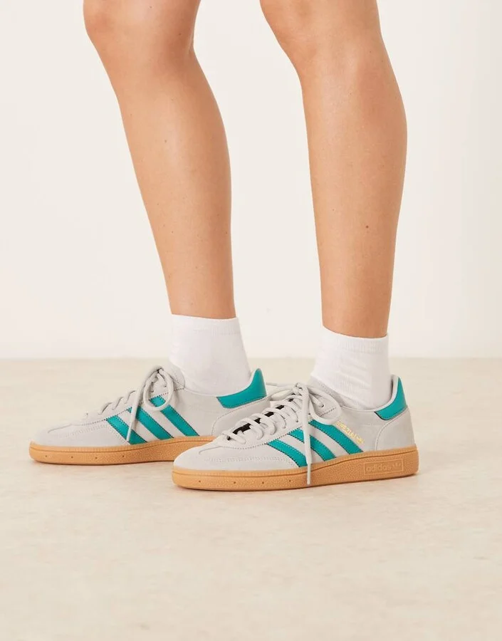 adidas Originals Handball Spezial sneakers in gray and turquoise
