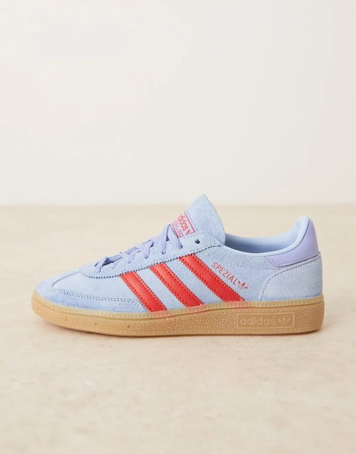 adidas Originals Handball Spezial sneakers in light blue and red - Image 2
