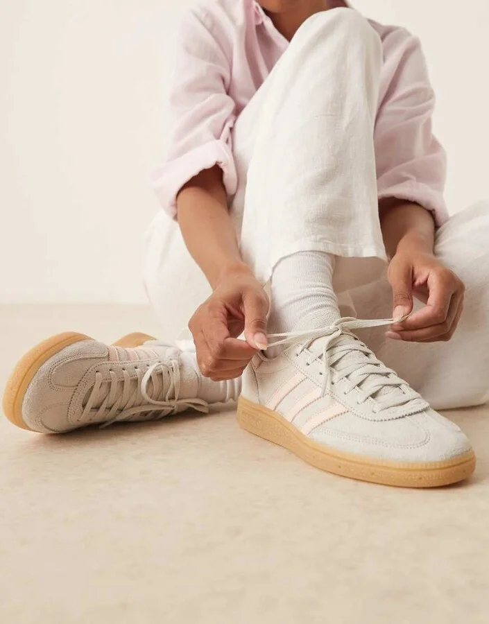 adidas Originals Handball Spezial sneakers in light gray and pink