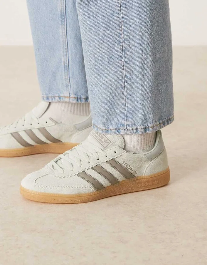 adidas Originals Handball Spezial sneakers in light green and gray