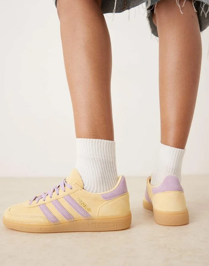 adidas Originals Handball Spezial sneakers in orange and purple - Image 3