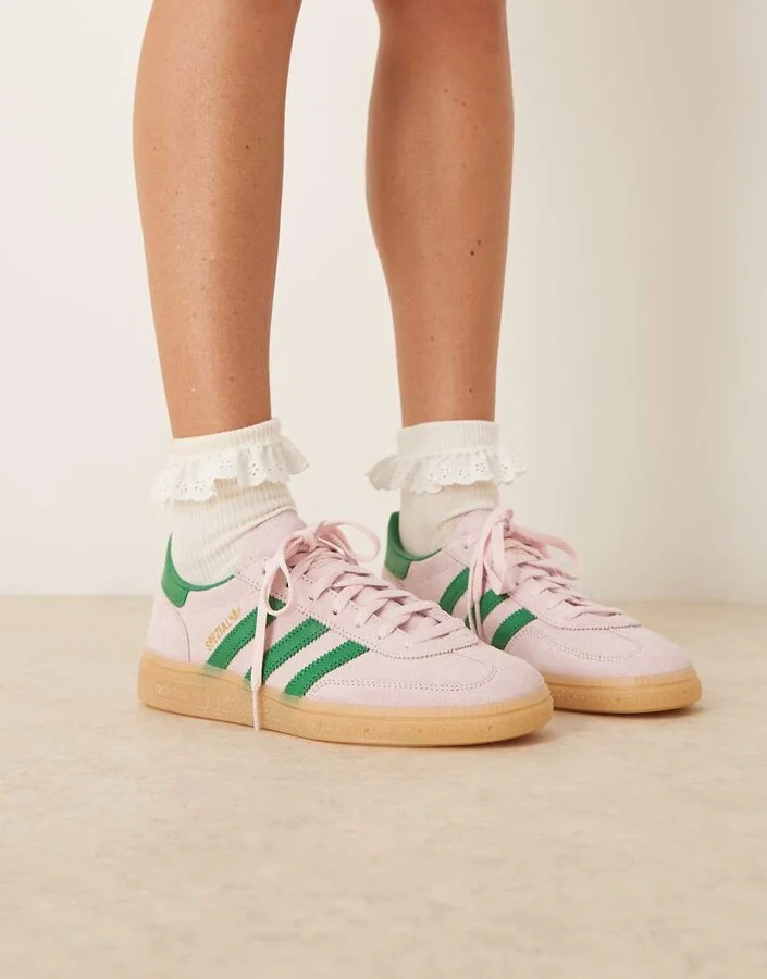 adidas Originals Handball Spezial sneakers in pink and green - Image 3
