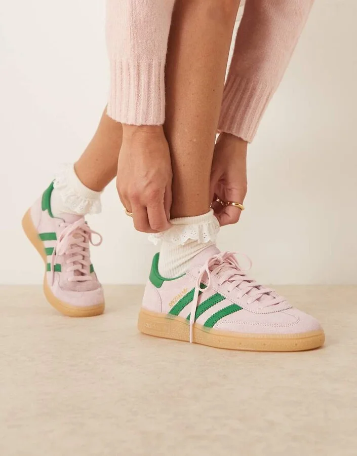 adidas Originals Handball Spezial sneakers in pink and green