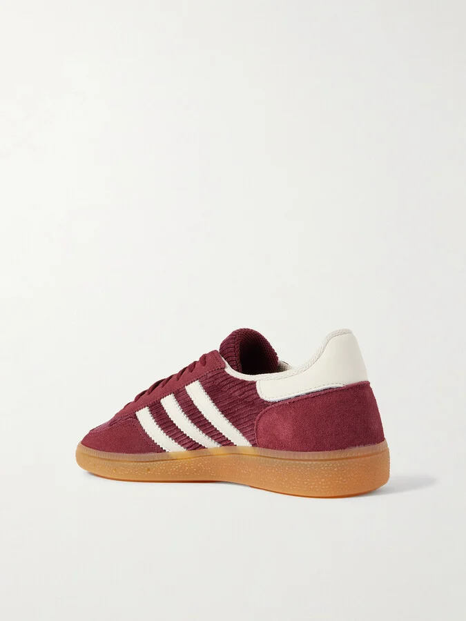adidas Originals - Handball Spezial Suede And Leather-trimmed Corduroy Sneakers - Burgundy - Image 3