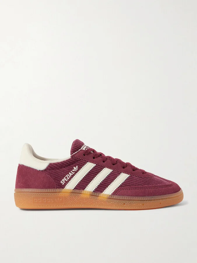 adidas Originals - Handball Spezial Suede And Leather-trimmed Corduroy Sneakers - Burgundy