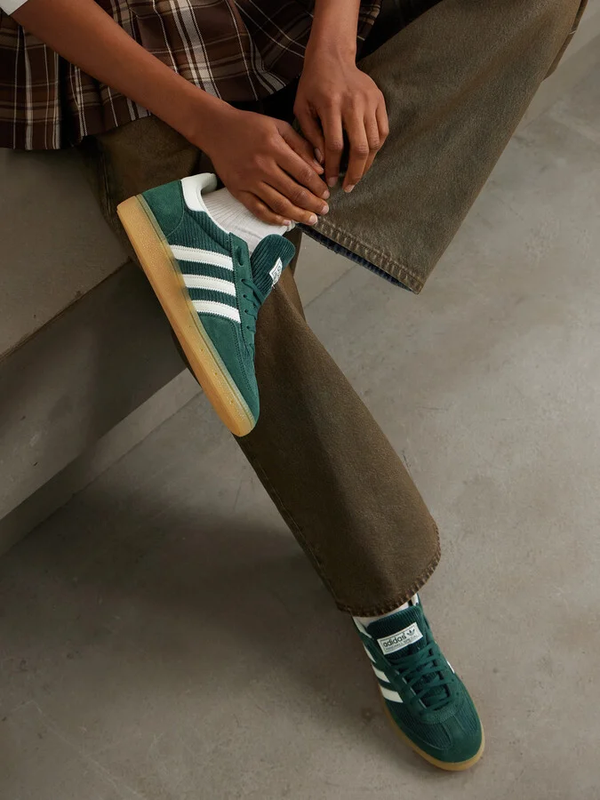 adidas Originals - Handball Spezial Suede And Leather-trimmed Corduroy Sneakers - Green - Image 2