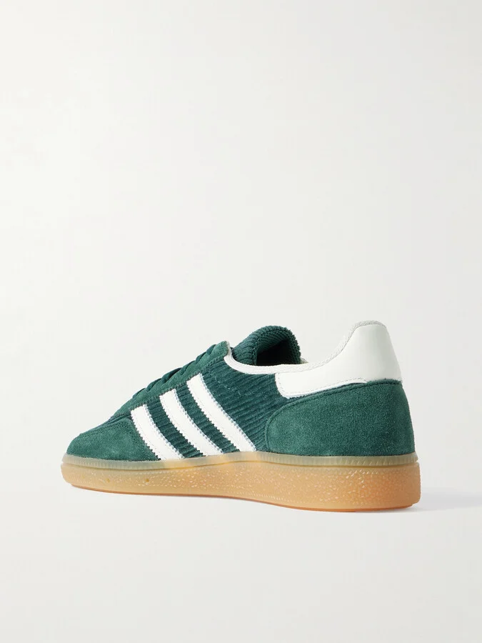 adidas Originals - Handball Spezial Suede And Leather-trimmed Corduroy Sneakers - Green - Image 3