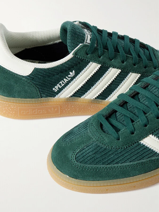 adidas Originals - Handball Spezial Suede And Leather-trimmed Corduroy Sneakers - Green - Image 4