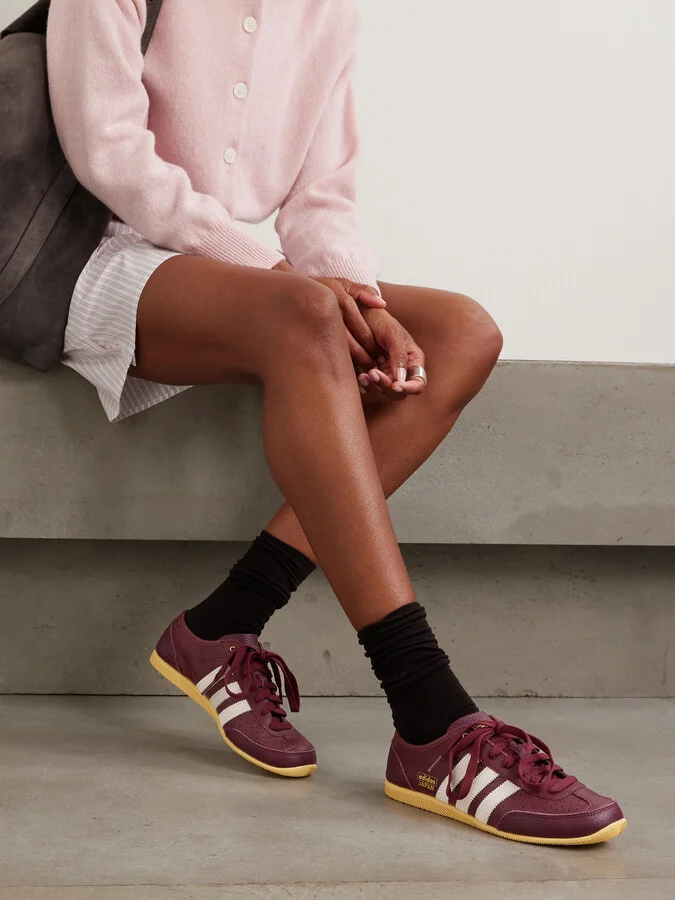 adidas Originals - Japan Decon W Perforated Suede-trimmed Leather Sneakers - Burgundy - Image 2