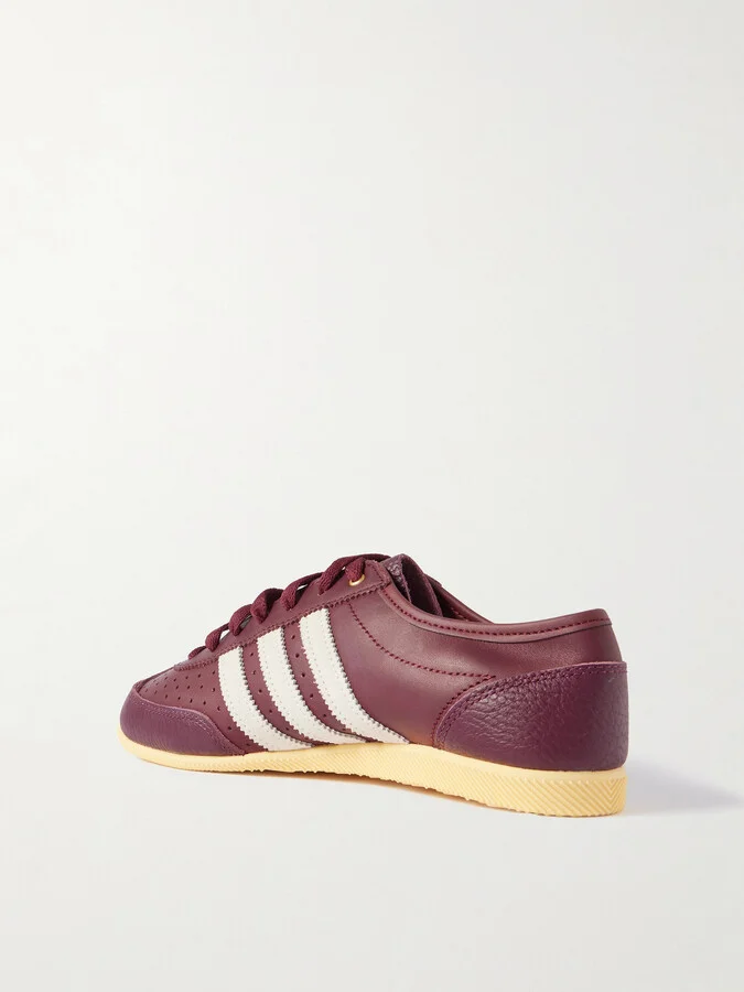 adidas Originals - Japan Decon W Perforated Suede-trimmed Leather Sneakers - Burgundy - Image 3